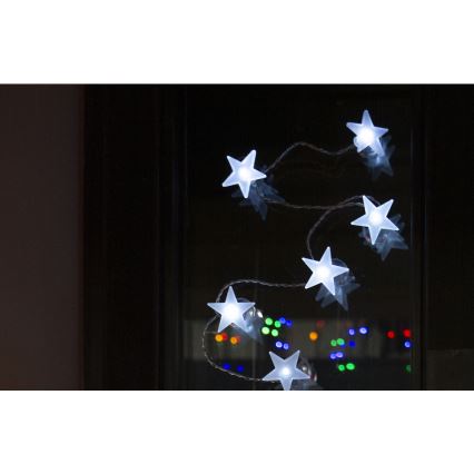 LED Декоративни лампички с вендузи 10xLED/2xAA 1,8м студено бели
