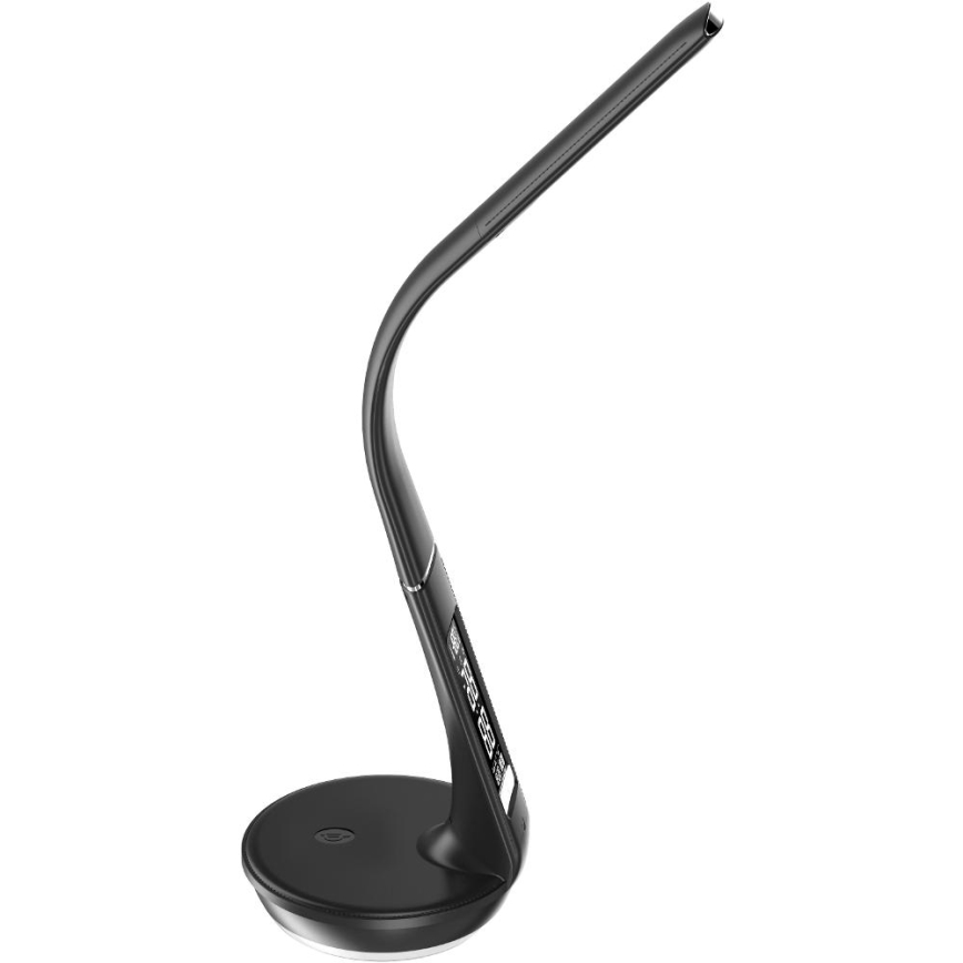LED Димируема настолна лампа с безжично зареждане Qi 5W и дисплей LED/6W/230V/1xCR2032 3000/4000/6000K черен