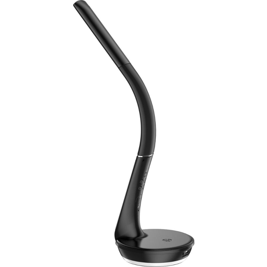 LED Димируема настолна лампа с безжично зареждане Qi 5W и дисплей LED/6W/230V/1xCR2032 3000/4000/6000K черен