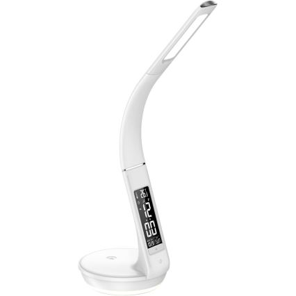 LED Димируема настолна лампа с безжично зареждане Qi 5W и дисплей LED/6W/230V 3000/4000/6000K бял