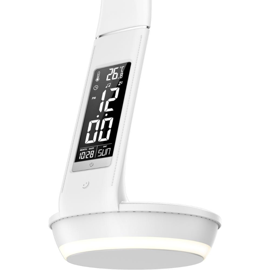 LED Димируема настолна лампа с безжично зареждане Qi 5W и дисплей LED/6W/230V 3000/4000/6000K бял