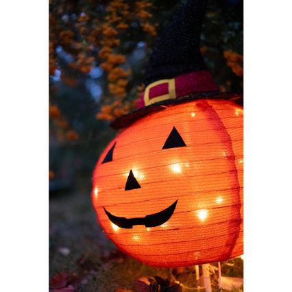 LED Екстериорен декорация HALLOWEEN LED/3xAA/топло бял IP44 тиква