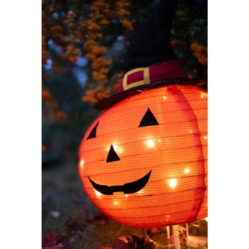 LED Екстериорен декорация HALLOWEEN LED/3xAA/топло бял IP44 тиква