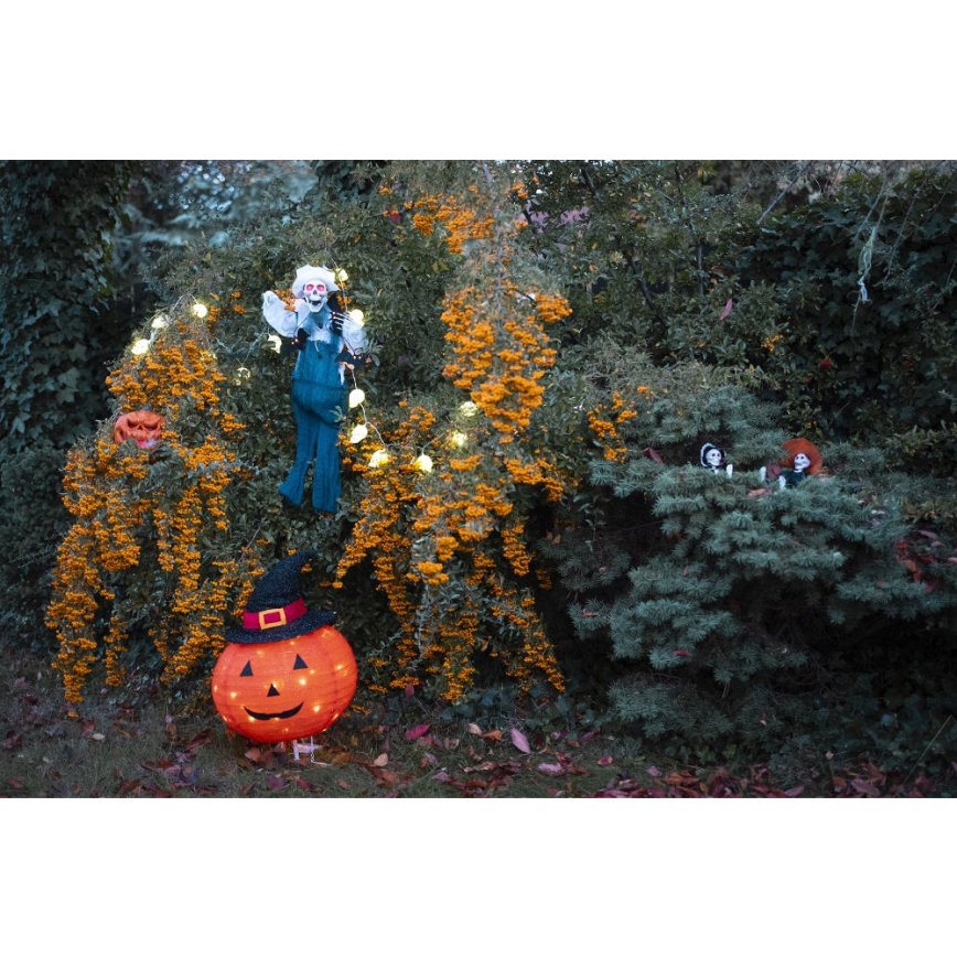 LED Екстериорен декорация HALLOWEEN LED/3xAA/топло бял IP44 тиква