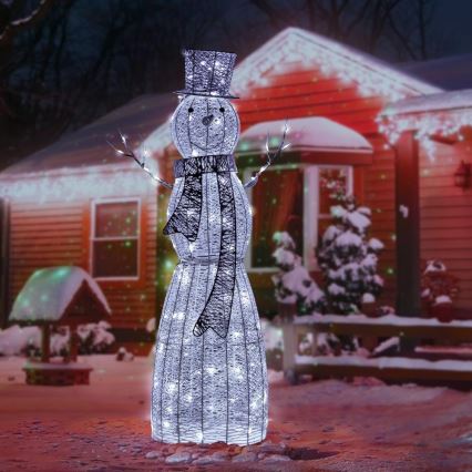 LED Екстериорна Коледна декорация LED/3,6W/230V/студено бяло 124 см IP44 снежен човек