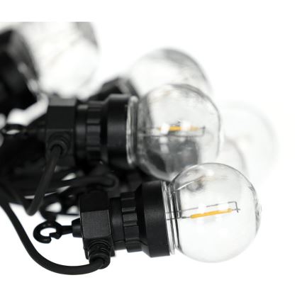 LED Екстериорни декоративни лампички ГИРЛЯНДА G45 10xE27/230V 8m IP44 топло бяло