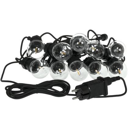 LED Екстериорни декоративни лампички ГИРЛЯНДА G45 10xE27/230V 8m IP44 топло бяло