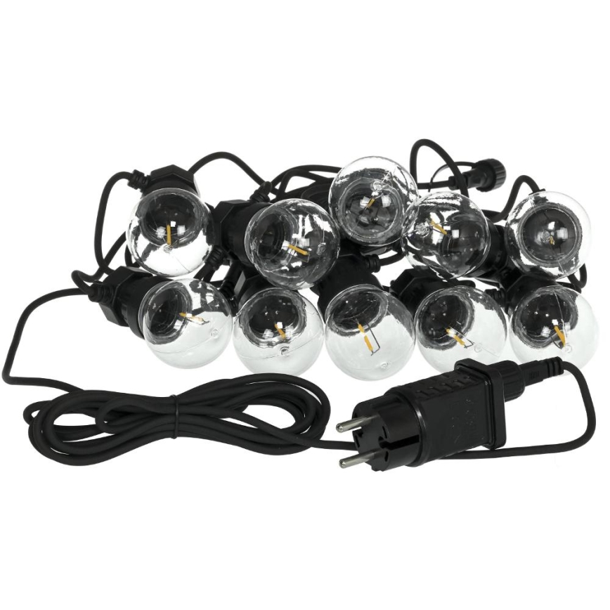 LED Екстериорни декоративни лампички ГИРЛЯНДА G45 10xE27/230V 8m IP44 топло бяло