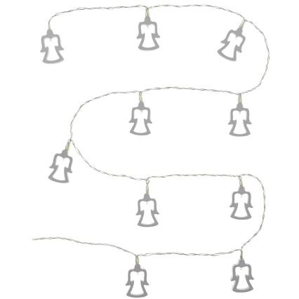 LED гирлянд 10xLED/2xAA 1,8 м топло бяло
