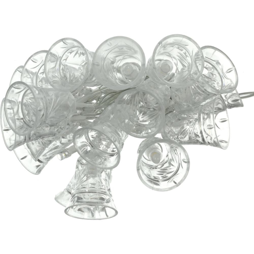 LED  гирлянд 20xLED/3xAA/топла бяла 2,2m звънчета