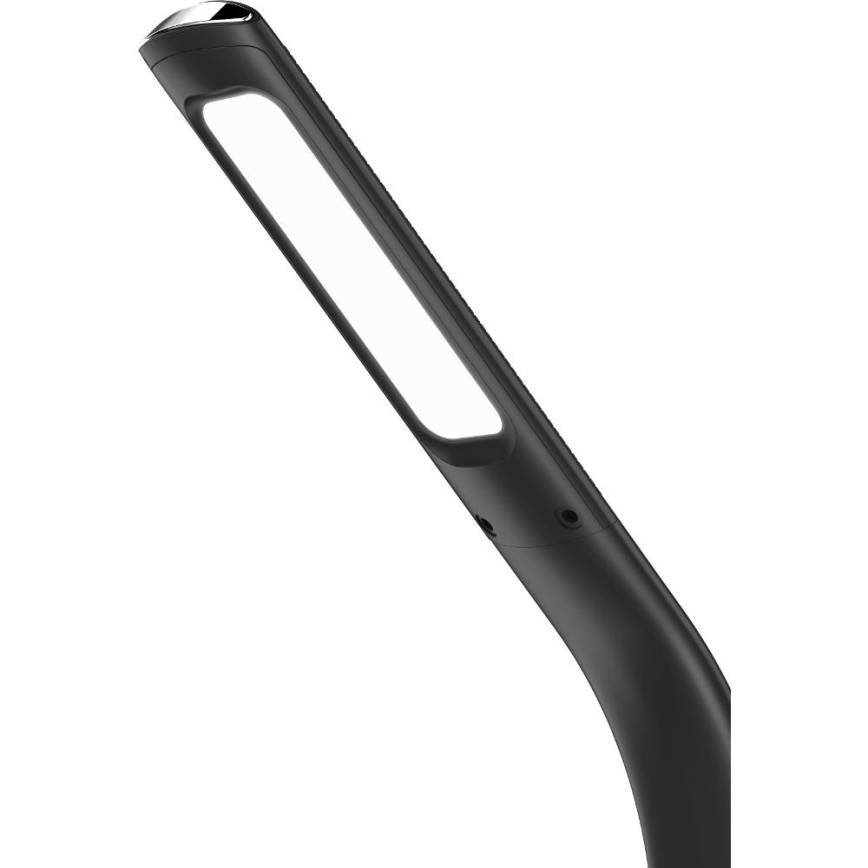 LED регулируема настолна лампа с безжично зареждане Qi 5W и дисплей LED/6W/230V/1xCR2032 3000/4000/6000K черна