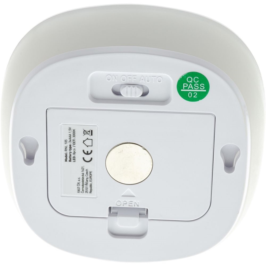 LED Лампа за ориентация със сензор LED/0,45W/3xAAA 3000K бял
