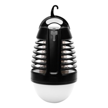 Retlux - LED преносима акумулаторна лампа с уловител за насекоми LED/5W/1800 mAh IP44 черна