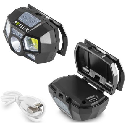 LED презареждаема челна лампа със сензор LED/3W/900 mAh IP44 черна