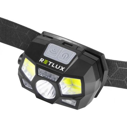 LED презареждаема челна лампа със сензор LED/3W/900 mAh IP44 черна