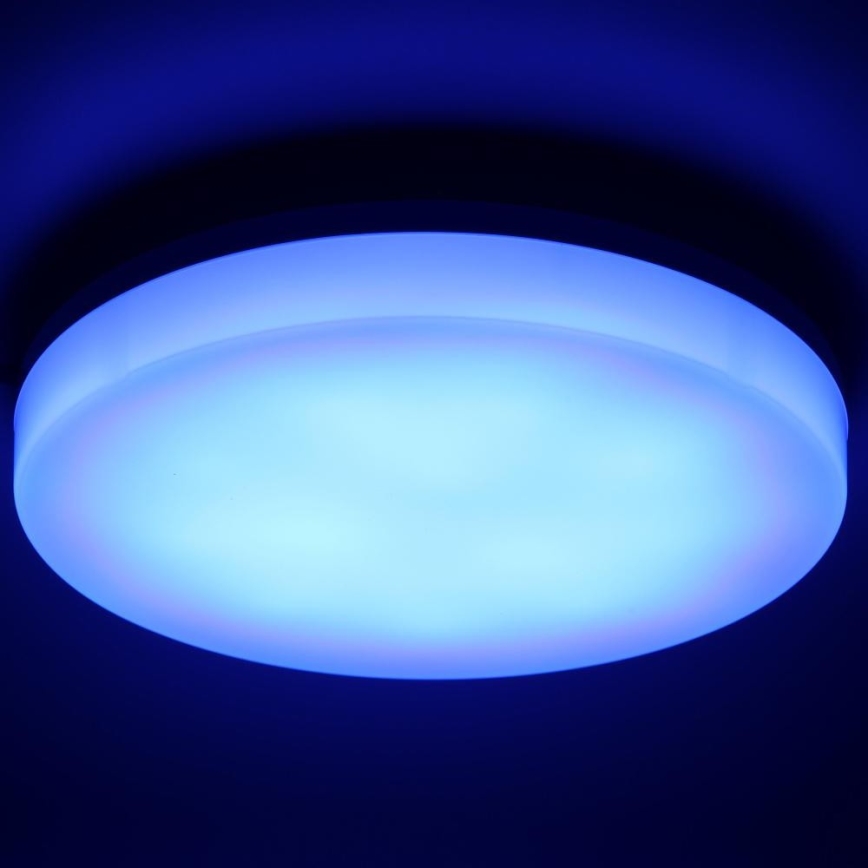 LED RGBW Димируем плафон за баня LED/20W/230V Wi-Fi IP44 бял