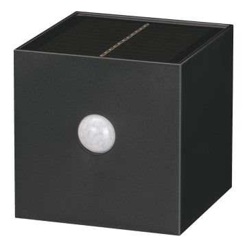 Retlux - LED соларно стеннo осветително тяло с сензор LED/1W/3,7V 1200 mAh IP44 черно