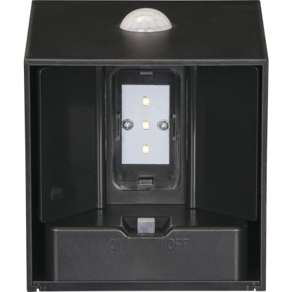Retlux - LED соларно стеннo осветително тяло с сензор LED/1W/3,7V 1200 mAh IP44 черно
