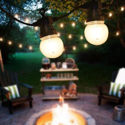 LED външен декоративен гирлянд GIRLANDA G45 10xE27/230V 8m IP44 топло бяло