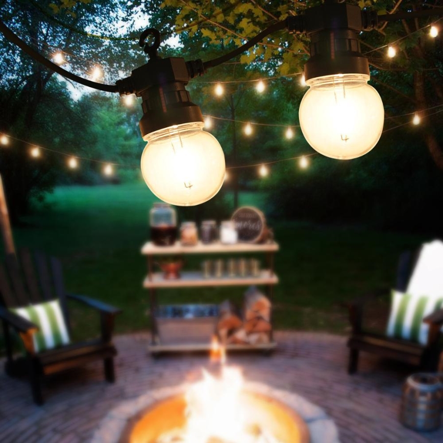 LED външен декоративен гирлянд GIRLANDA G45 10xE27/230V 8m IP44 топло бяло