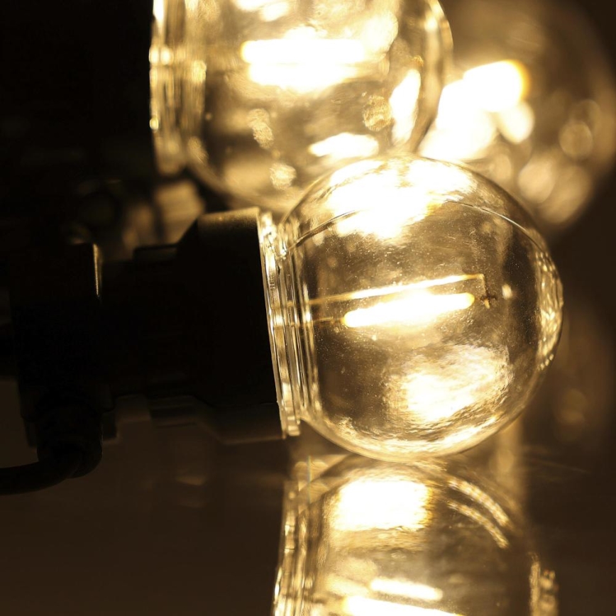 LED външен декоративен гирлянд GIRLANDA G45 10xE27/230V 8m IP44 топло бяло