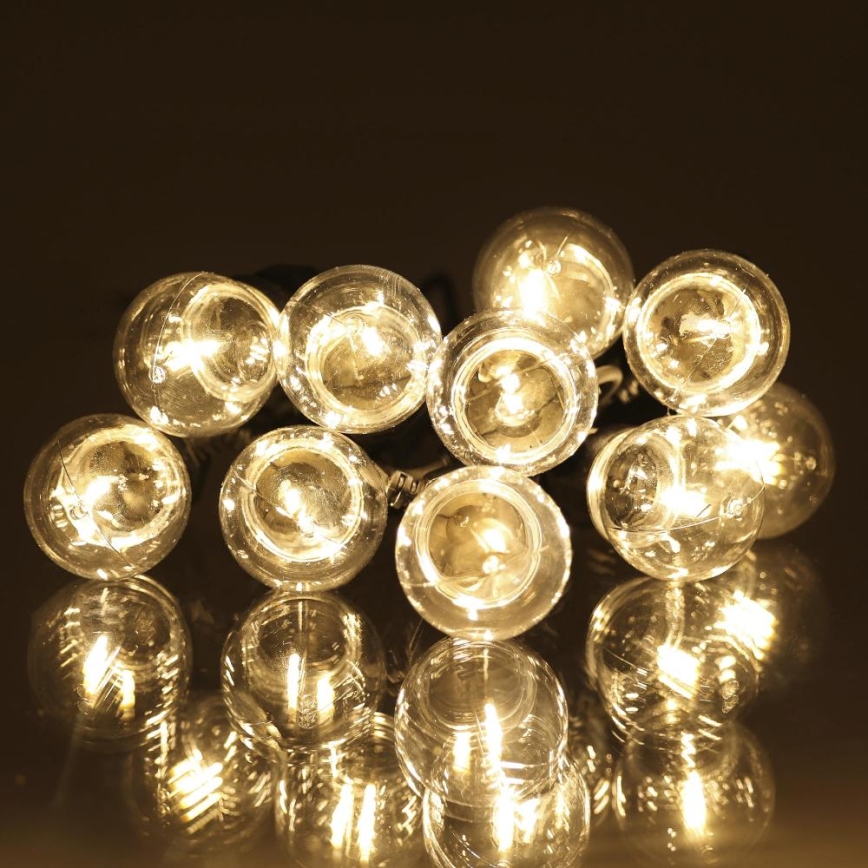 LED Външна декоративна верига GIRLANDA G45 10xE27/230V 8m IP44 топла бяла