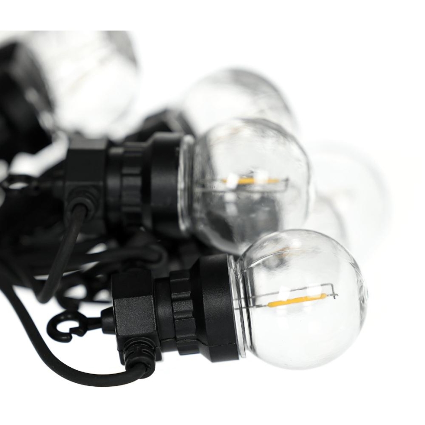 LED Външна декоративна верига GIRLANDA G45 10xE27/230V 8m IP44 топла бяла