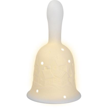LED Коледна декорация LED/2xLR44/топло бял камбана