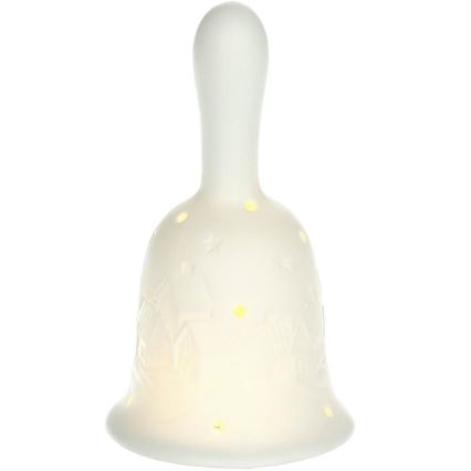 LED Коледна декорация LED/2xLR44/топло бял камбана