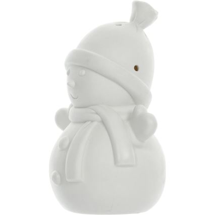 LED Коледна порцеланова декорация LED/3xLR44 снежен човек