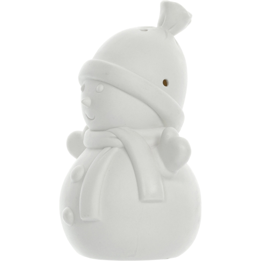 LED Коледна порцеланова декорация LED/3xLR44 снежен човек