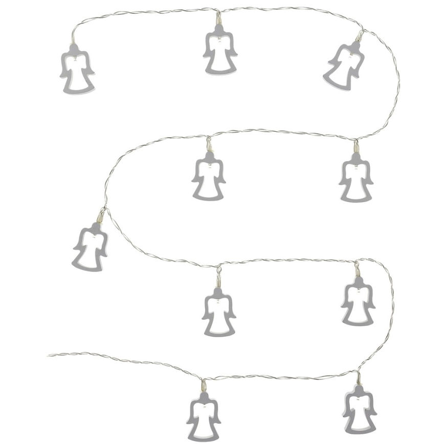 LED Коледни лампички 10xLED/2xAA 1,8м топло бяло