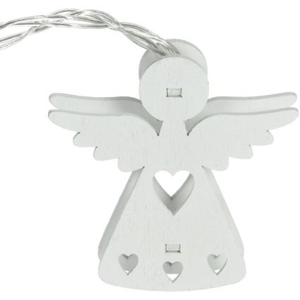 LED Коледни лампички 10xLED/2xAA/топло бял 2 м ангели