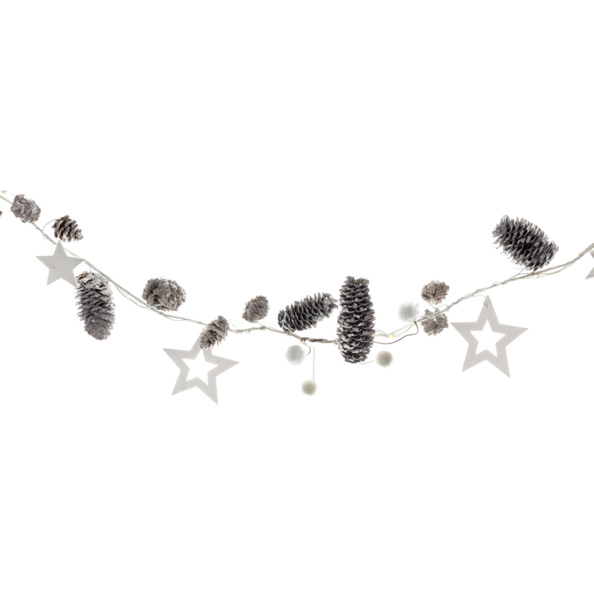 LED Коледни лампички 10xLED/3xAA 2,5 м топло бял