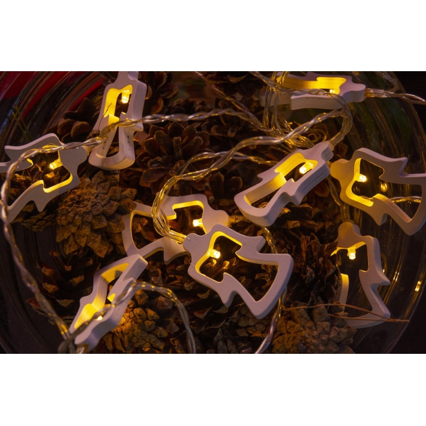 LED Коледни лампички 10xLED/2xAA 1,8м топло бяло