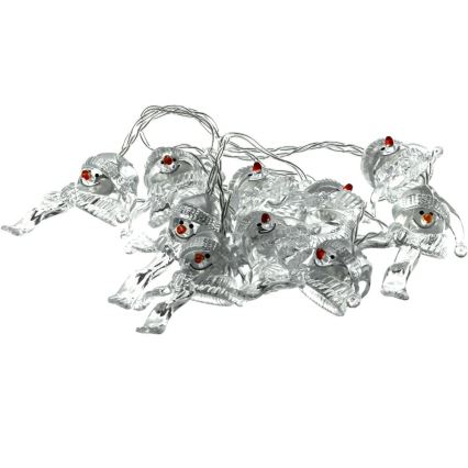 LED Коледни лампички 10xLED/2xAA/топло бял 1,65 м снежен човек