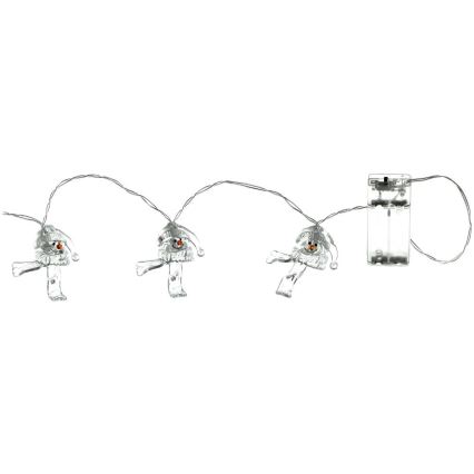 LED Коледни лампички 10xLED/2xAA/топло бял 1,65 м снежен човек