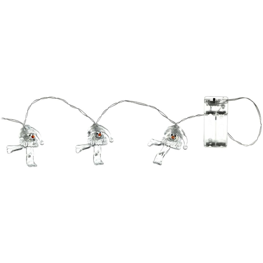 LED Коледни лампички 10xLED/2xAA/топло бял 1,65 м снежен човек