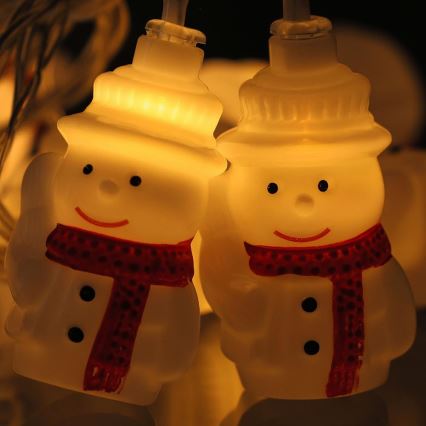 LED Коледни лампички 20xLED/3xAA/топло бял 3,3 м снежен човек