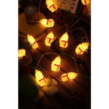 LED Коледни лампички 20xLED/3xAA/топло бял 3,3 м снежен човек
