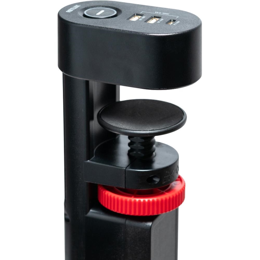 Удължителен кабел с щипка за бюро, 3 гнезда, Тип E + 2x USB-A + 1x USB-C, 1,5 m, черен