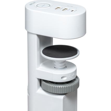 Удължител с монтаж за бюро, 3 гнезда, щепсел тип E + 2xUSB-A + 1xUSB-C, 1,5 m, бял