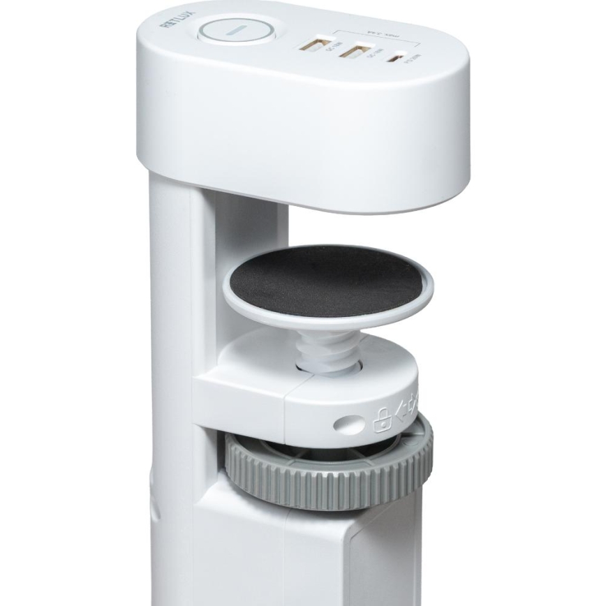 Удължител с монтаж за бюро, 3 гнезда, щепсел тип E + 2xUSB-A + 1xUSB-C, 1,5 m, бял