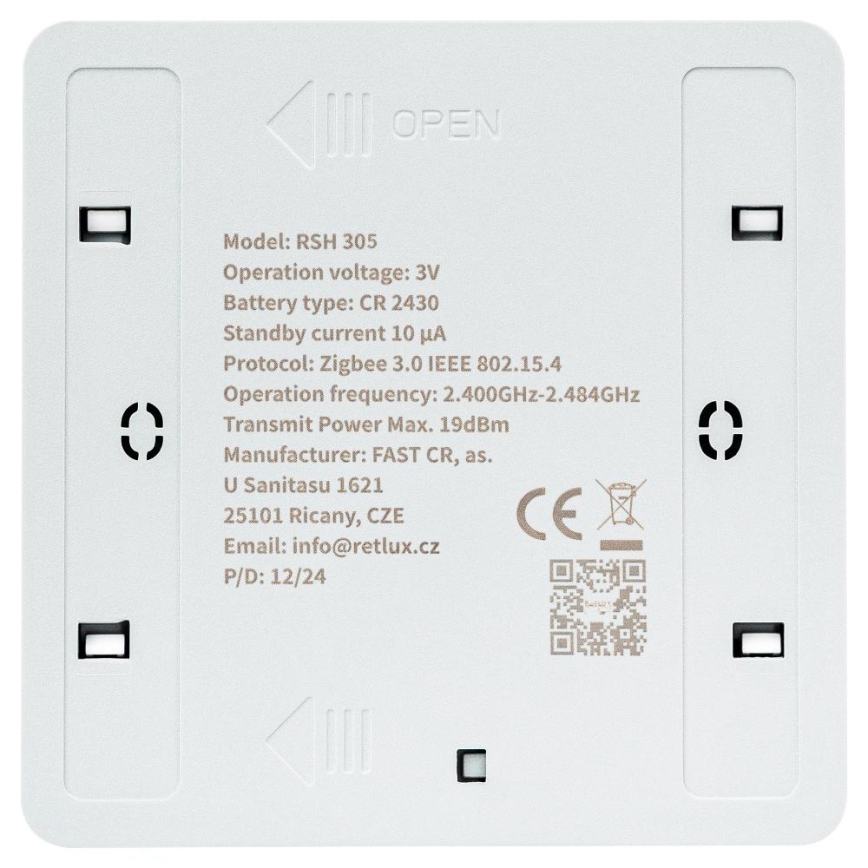 Умен 4-бутонен ключ 1xCR2430 бял
