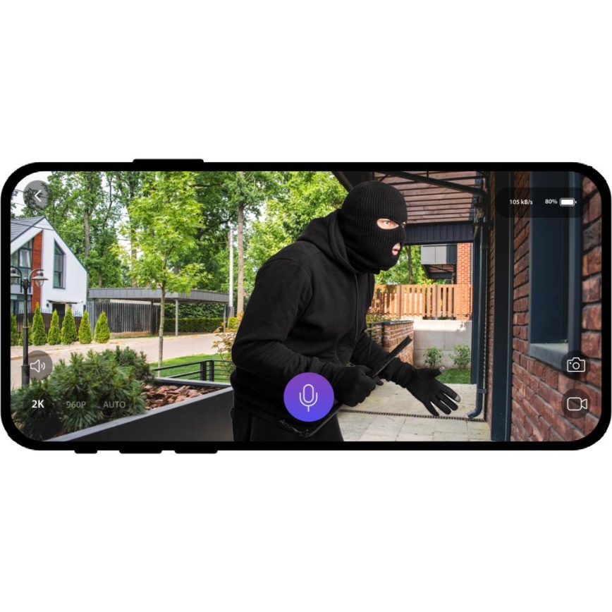 Видео звънец за врата със сензор за движение 5MPx 1440p 5200 mAh Wi-Fi IP65 антрацит