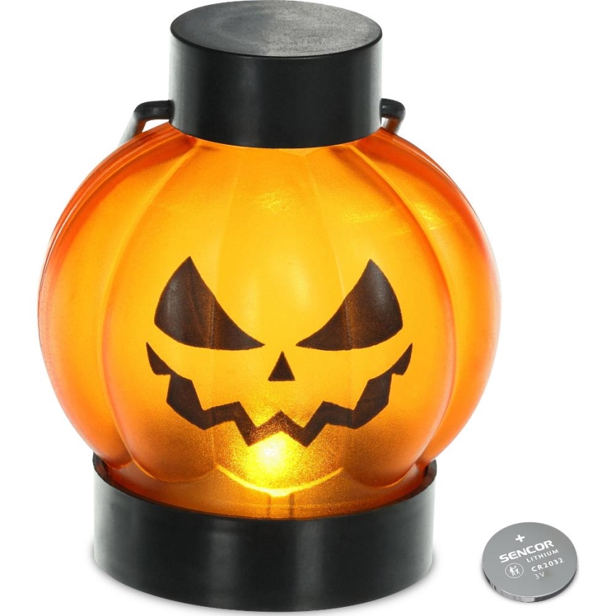 К-кт 6x LED Декорация HALLOWEEN LED/1xCR2032/топло бял тикви