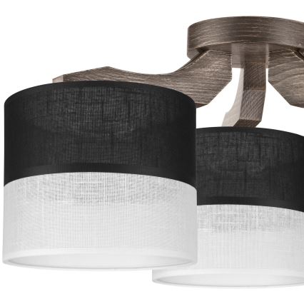 Резервен абажур за полилей, стенен аплик и настолна лампа ANDREA E27, диаметър 16 см, черно/бяло