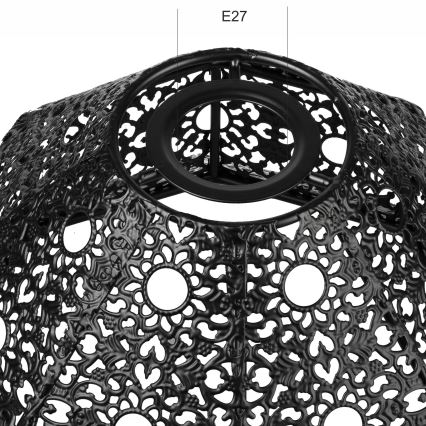 Резервен абажур за полилей SAMIRA E27, диаметър 33 см, черен