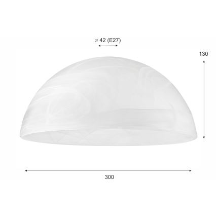Резервно стъкло за полилей E27 130x300 мм бял