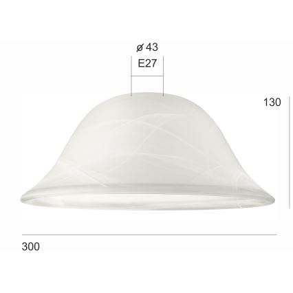 Резервно стъкло за полилей SFERA E27 130x300 мм бял